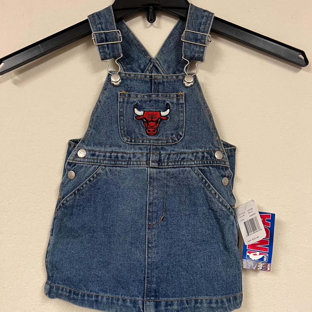 Chicago Bulls Toddler Overall Dress -New